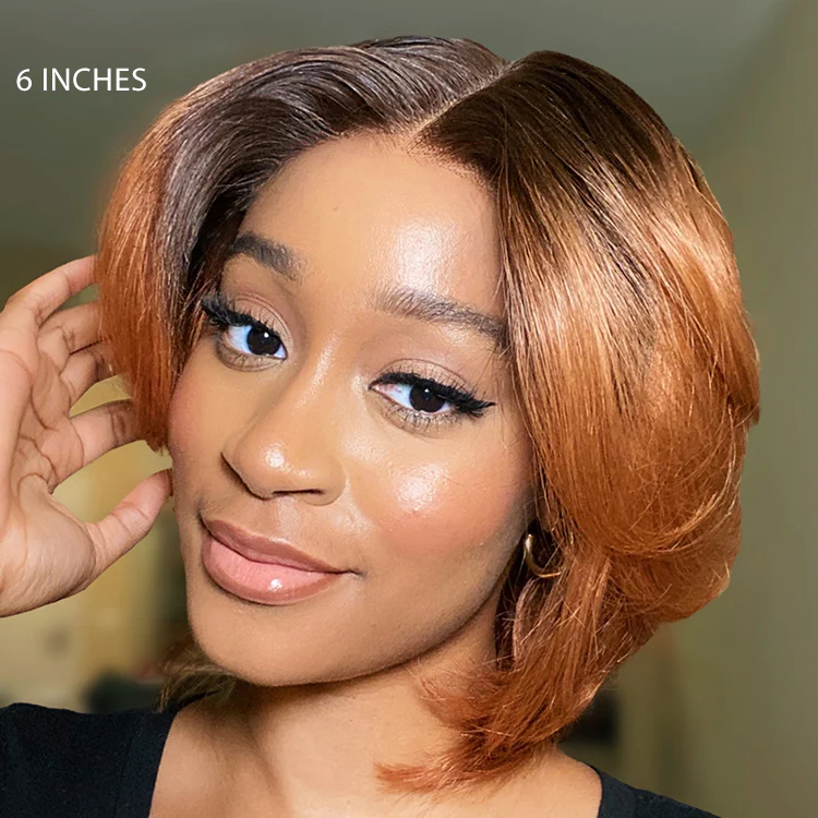 1 SEC INSTALL WIG | Elegant Boss Vibe Short Pixie Cut Ombre Ginger Glueless Minimalist HD Lace Wig Ready to Go - Image 9