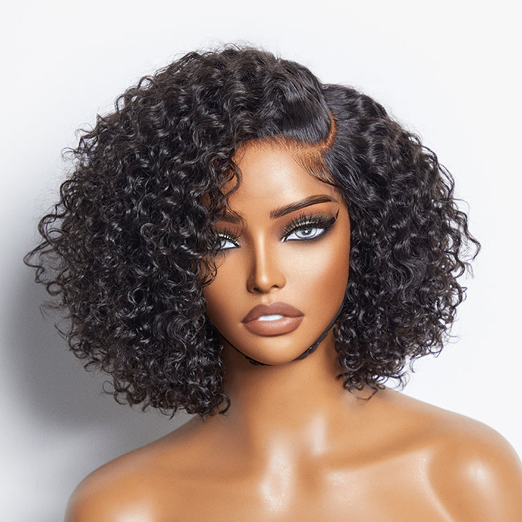 1 SEC INSTALL WIG | Honey Blonde Highlight / Natural Black Kinky Curly Glueless Minimalist HD Lace Classic Short Wig Pre-Cut Lace - Image 7