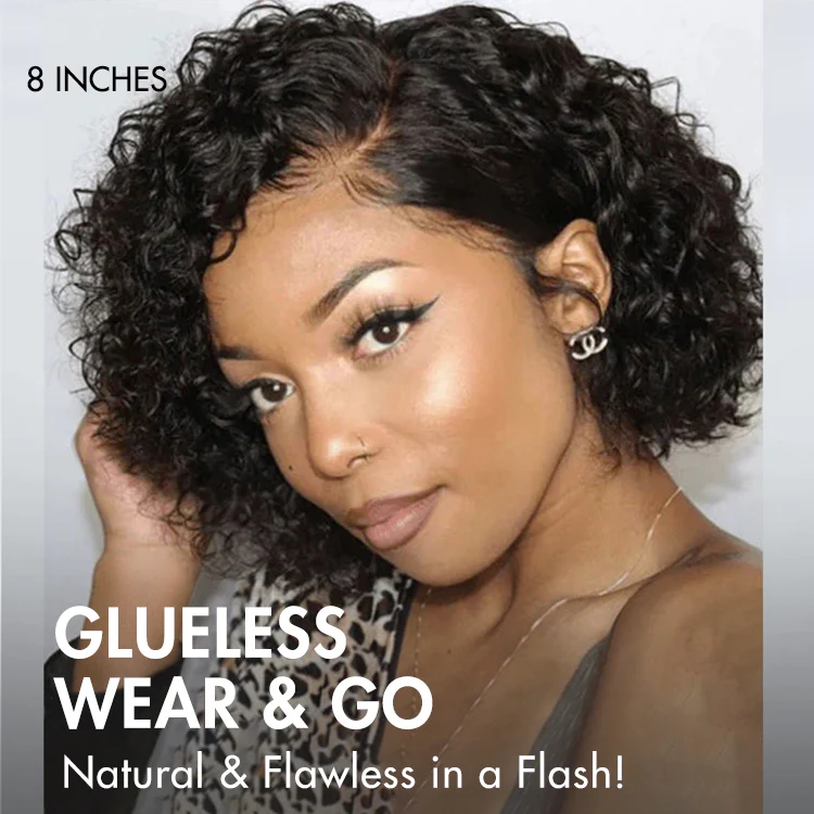 1 SEC INSTALL WIG | Honey Blonde Highlight / Natural Black Kinky Curly Glueless Minimalist HD Lace Classic Short Wig Pre-Cut Lace - Image 8