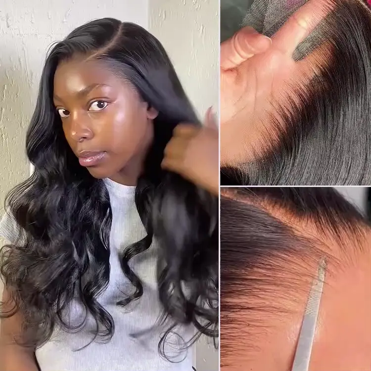 PreMax Wigs - 180% Density Body Wave / Straight Glueless 13x4 Frontal Lace Long Wig Pre-Cut Lace - Image 3