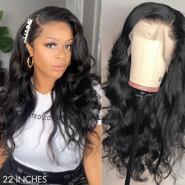PreMax Wigs - 180% Density Body Wave / Straight Glueless 13x4 Frontal Lace Long Wig Pre-Cut Lace - Image 6