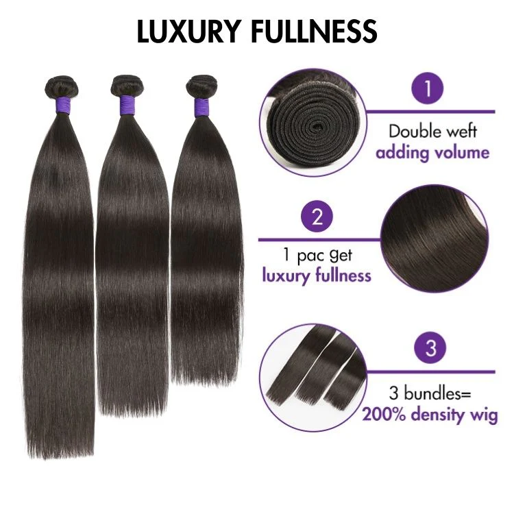 Upgraded Brazilian Hair | 3pcs Straight 100% Virgin Human Hair Bundles - Image 3