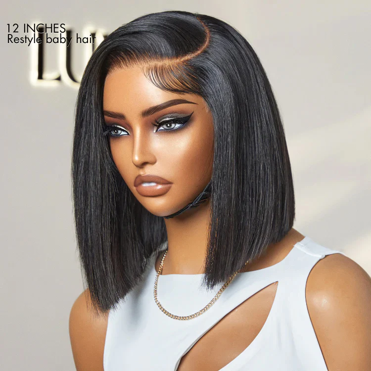 AiryFit™ Scalp Care Wigs | Silky Blunt Cut Bob Snugfit Glueless Minimalist HD Lace Short Wig Pre-Cut Lace - US Only - Image 16