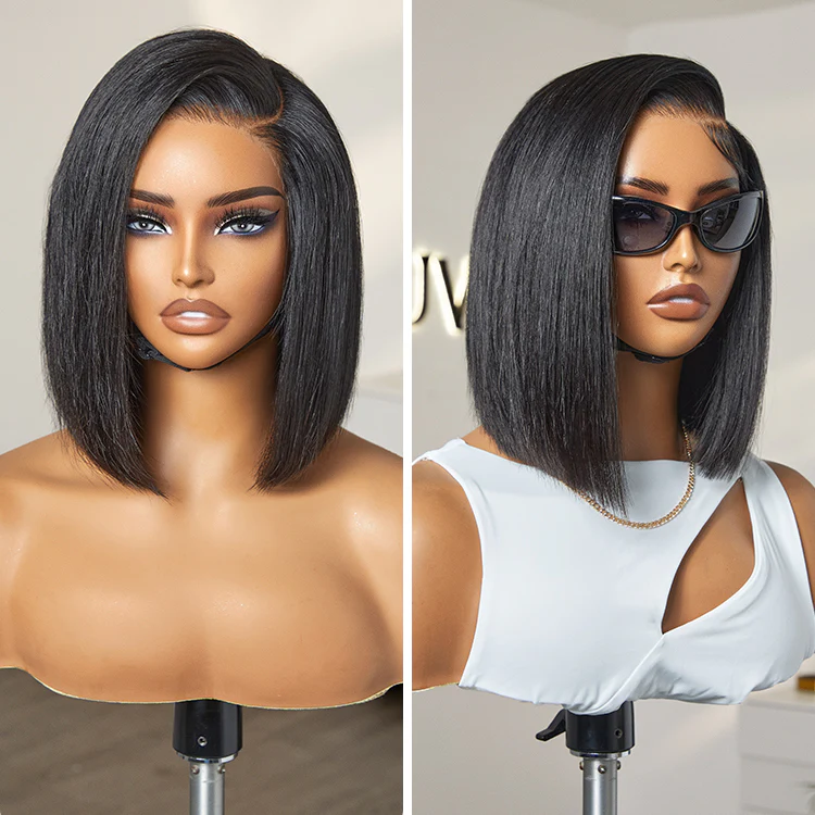 AiryFit™ Scalp Care Wigs | Silky Blunt Cut Bob Snugfit Glueless Minimalist HD Lace Short Wig Pre-Cut Lace - US Only - Image 5