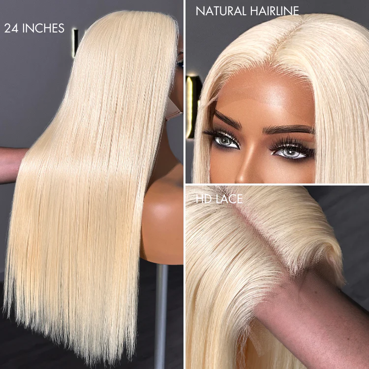 PreMax Wigs | Blonde 613 Silky Straight Glueless 5x5 Closure HD Lace Wig Pre-Cut Lace - Image 8