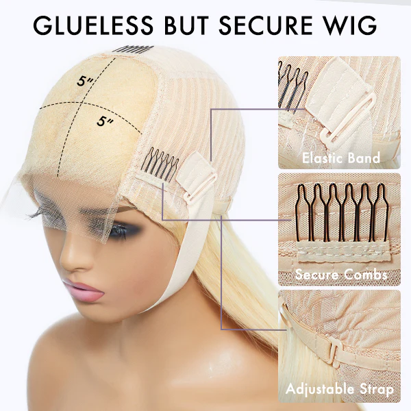 PreMax Wigs | Blonde 613 Silky Straight Glueless 5x5 Closure HD Lace Wig Pre-Cut Lace - Image 9