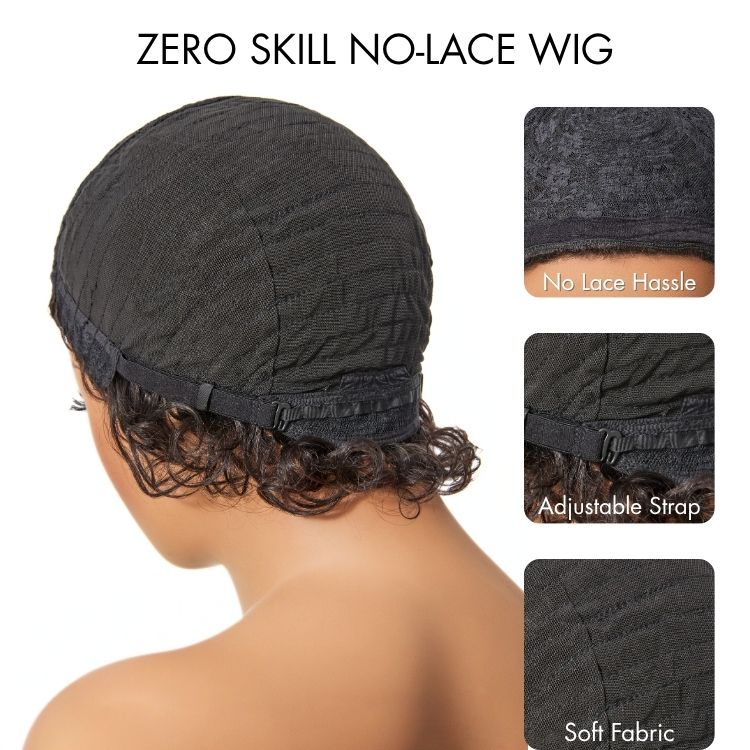 Exclusive Sale | Beginner Friendly Throw On & Go Short Bouncy Curls with Bangs Glueless Wig 100% Human Hair - US Only - Image 11