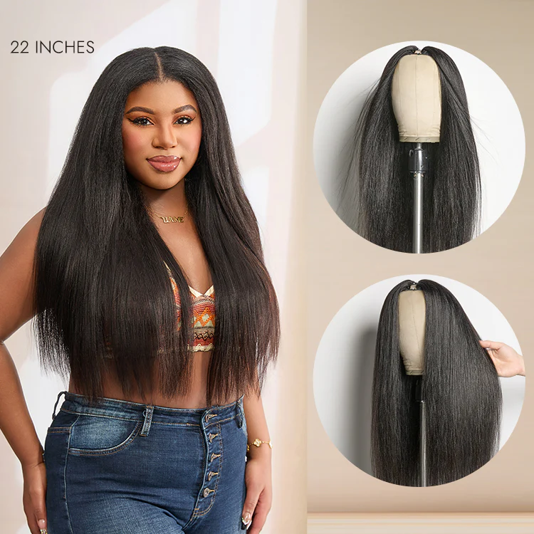 Exclusive Sale | Luvme Too Easy Texture 180% Density Yaki Straight Glueless V Part Flexi-Fit Drawstring Wig Beginner Friendly - Image 6