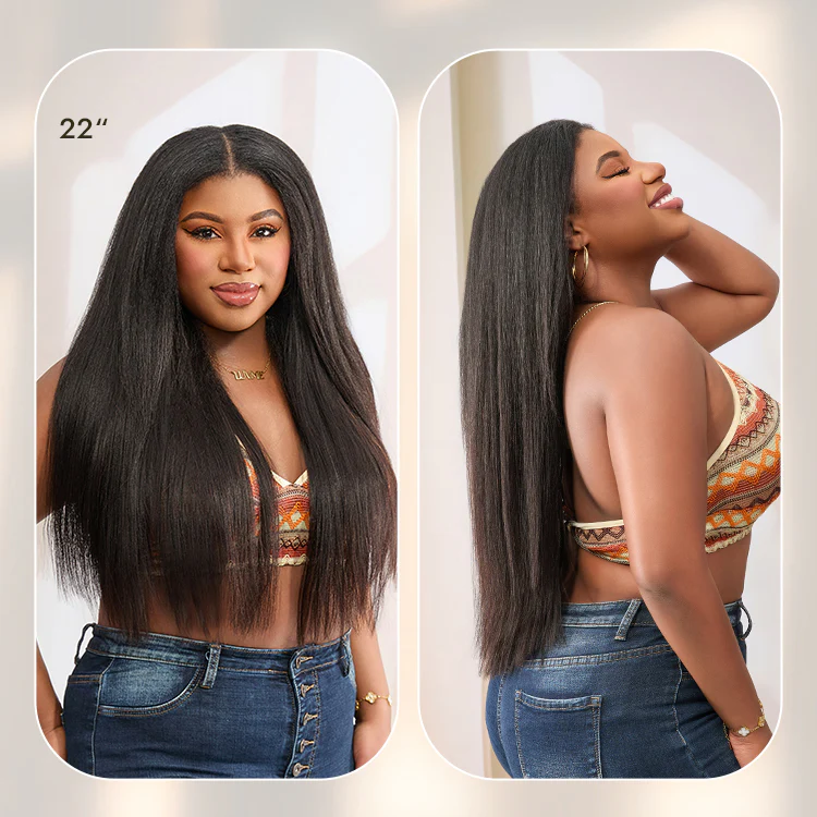 Exclusive Sale | Luvme Too Easy Texture 180% Density Yaki Straight Glueless V Part Flexi-Fit Drawstring Wig Beginner Friendly - Image 9