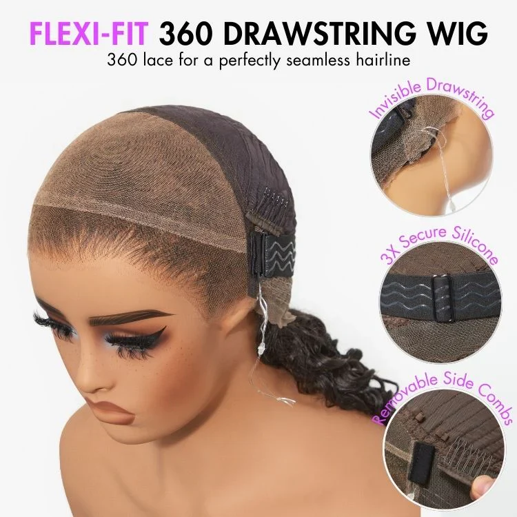Luvme Hair Full Lace Classy Natural Black Body Wave Free Parting Half Up Half Down Wig Invisi Drawstring Cap Pre-cut Lace - Image 8