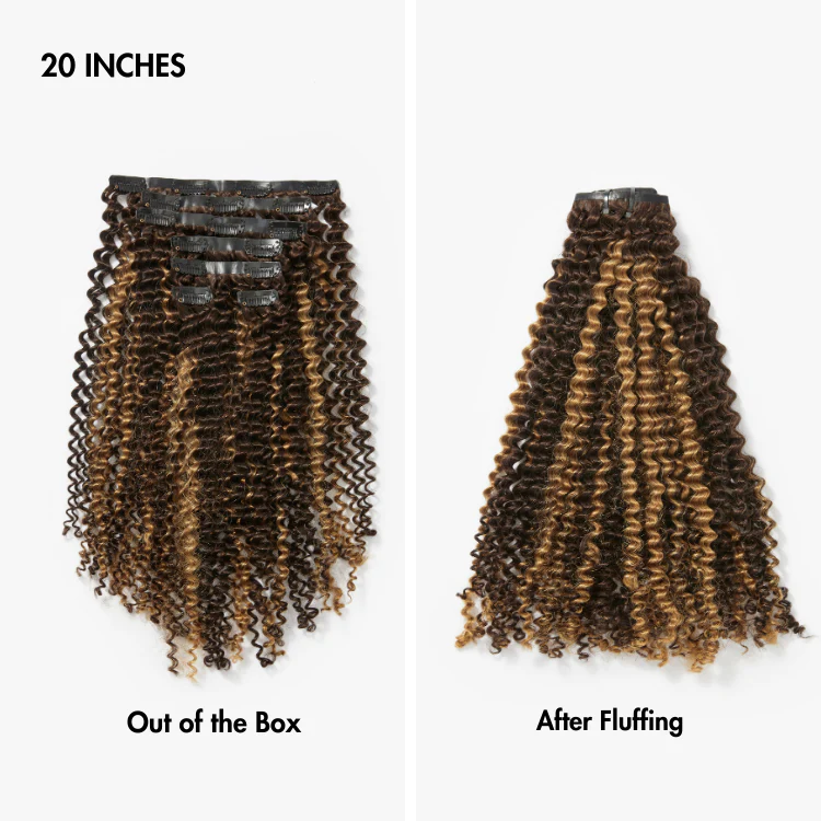 Highlights Silky Straight / Kinky Curly / Deep Wave Clip in Extensions Human Hair 135g 9pcs / 7pcs with Free Gift - Image 10