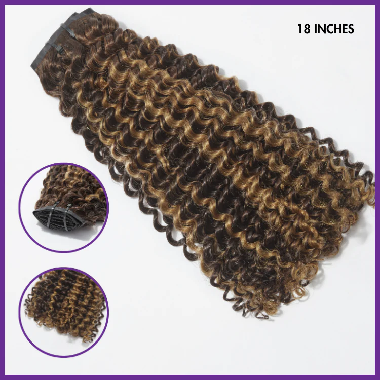 Highlights Silky Straight / Kinky Curly / Deep Wave Clip in Extensions Human Hair 135g 9pcs / 7pcs with Free Gift - Image 11