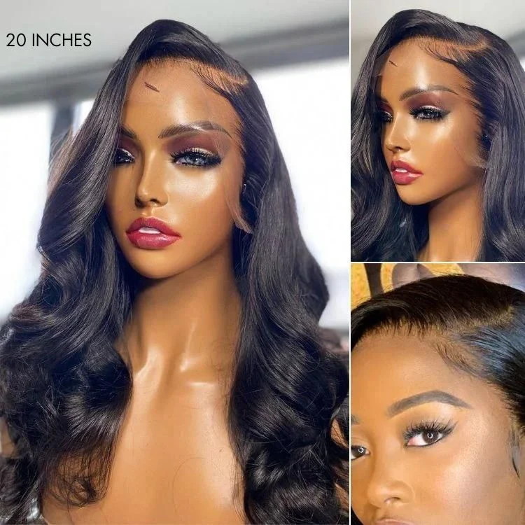Honey Golden blonde / Natural Black Loose Body Wave Glueless 13x4 Lace Front Wig 100% Human Hair - Image 11