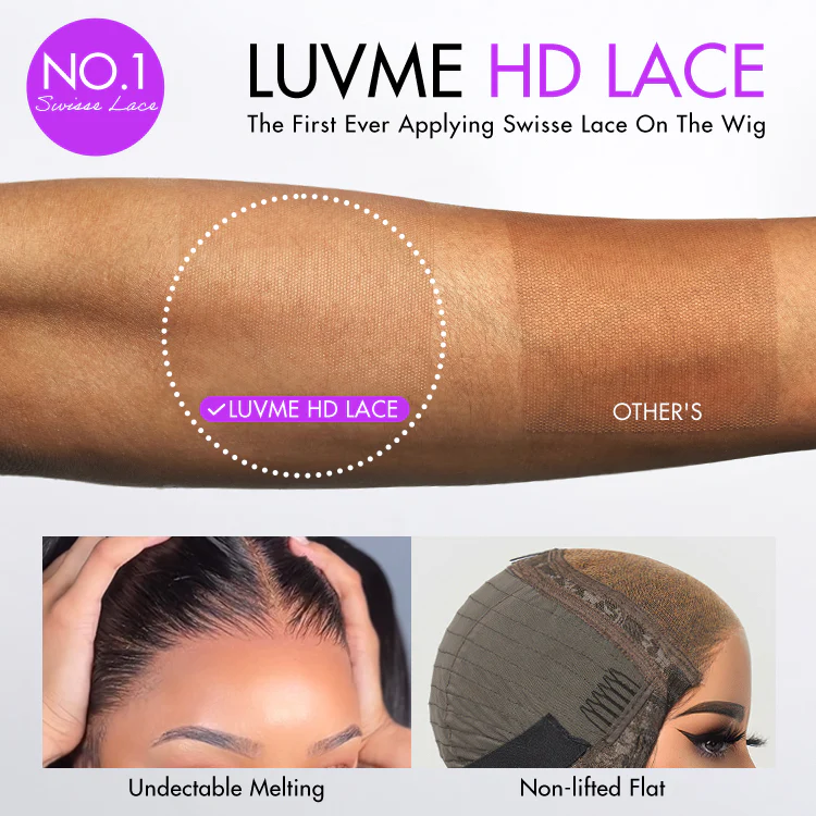 Luvme Hair 180% Density Honey Blonde Highlight Silky Straight Glueless 5x5 Closure HD Lace Long Wig - Image 8