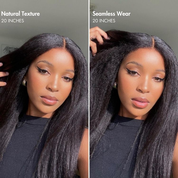 Kinky Straight U Part Quick & Easy Affordable 100% Human Hair Wig - Image 3