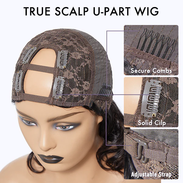 Kinky Straight U Part Quick & Easy Affordable 100% Human Hair Wig - Image 6