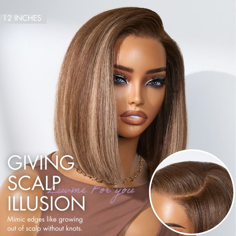 Luvme All-Day Comfort™ Wig Highlight Blunt Cut Bob Glueless Minimalist HD Lace Wig Pre-Cut Lace - Image 3