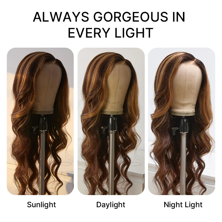 Luvme All-Day Comfort™ Wig 180% Density Honey Golden Blonde Loose Body Wave 7x6 Closure HD Lace Human Hair Wig Pre-Cut Lace - Image 14