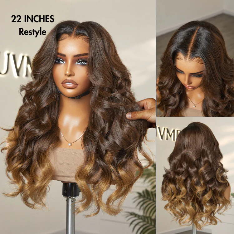 Luvme Hair PartingMax Glueless Wig Ombre Brown Loose Body Wave 7x6 Closure HD Lace Wig - US Only - Image 3