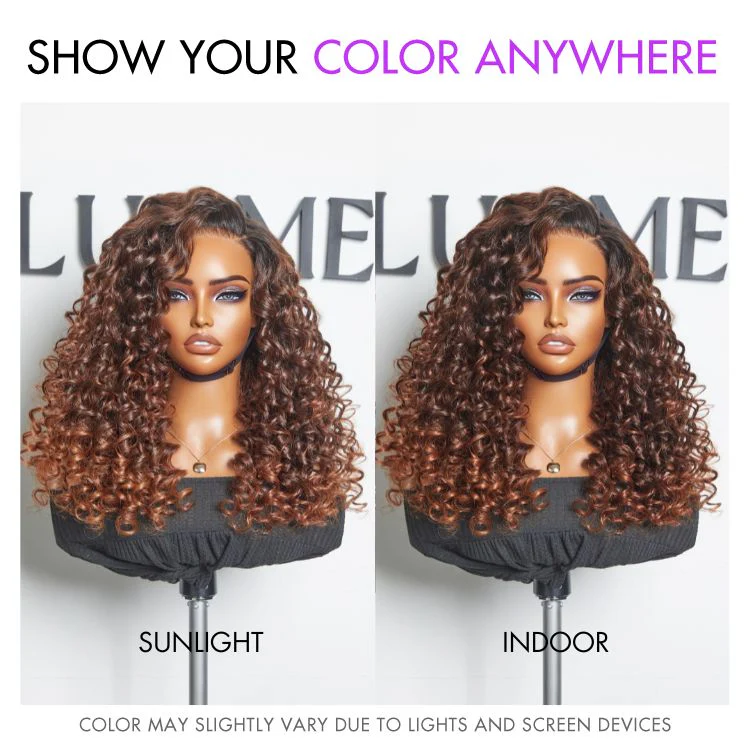 Luvme Hair PartingMax Glueless Wig Ombre Copper Brown Water Wave 7x6 Closure HD Lace Wig  - US Only - Image 8