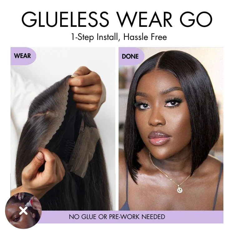 Luvme All-Day Comfort™ Wig Silky Blunt Cut Bob Glueless 7x6 Closure HD Lace Wig Pre-Cut Lace - Image 8
