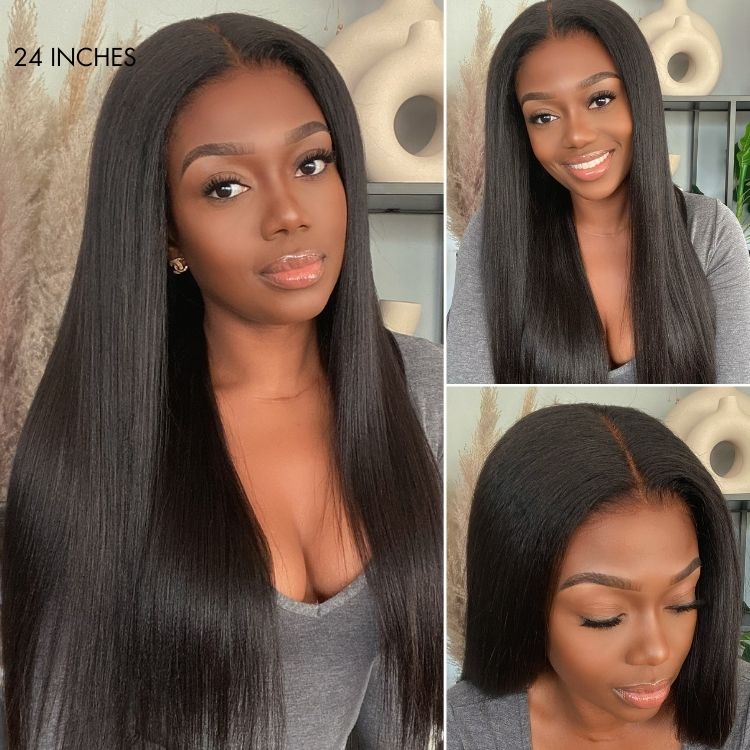 Luvme Hair Yaki Straight 5x5 Closure HD Lace Glueless Long Wig Pre-Cut Lace | Large & Small Cap Size - US Only - Image 3