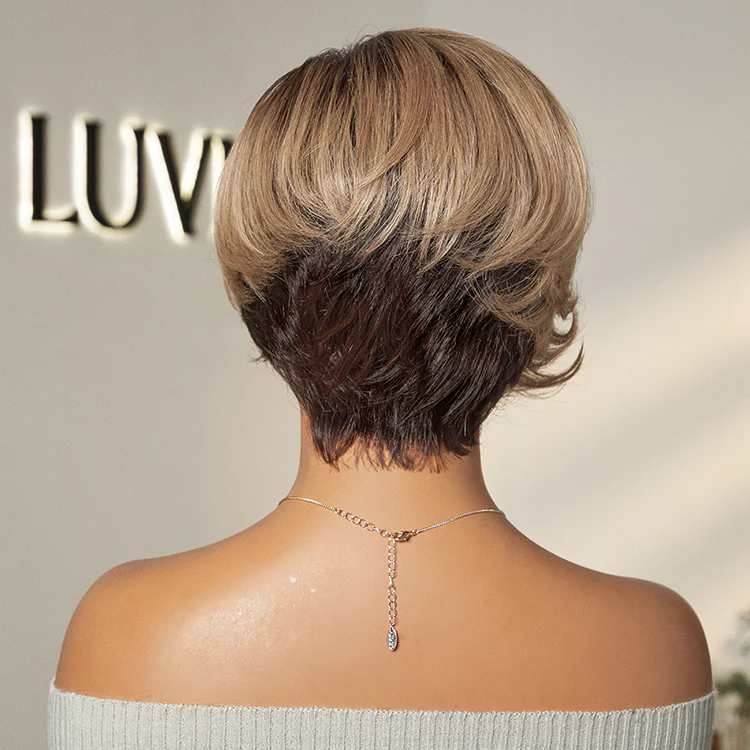 New Customers Only | Affordable Pixie Cut Minimalist HD Lace Glueless Wig Pre-Cut Lace - Image 14