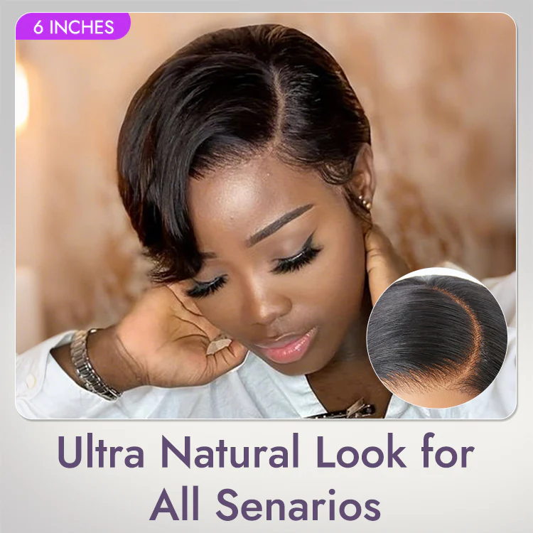 New Customers Only | Affordable Pixie Cut Minimalist HD Lace Glueless Wig Pre-Cut Lace - Image 4