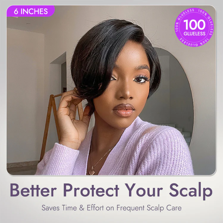 New Customers Only | Affordable Pixie Cut Minimalist HD Lace Glueless Wig Pre-Cut Lace - Image 7