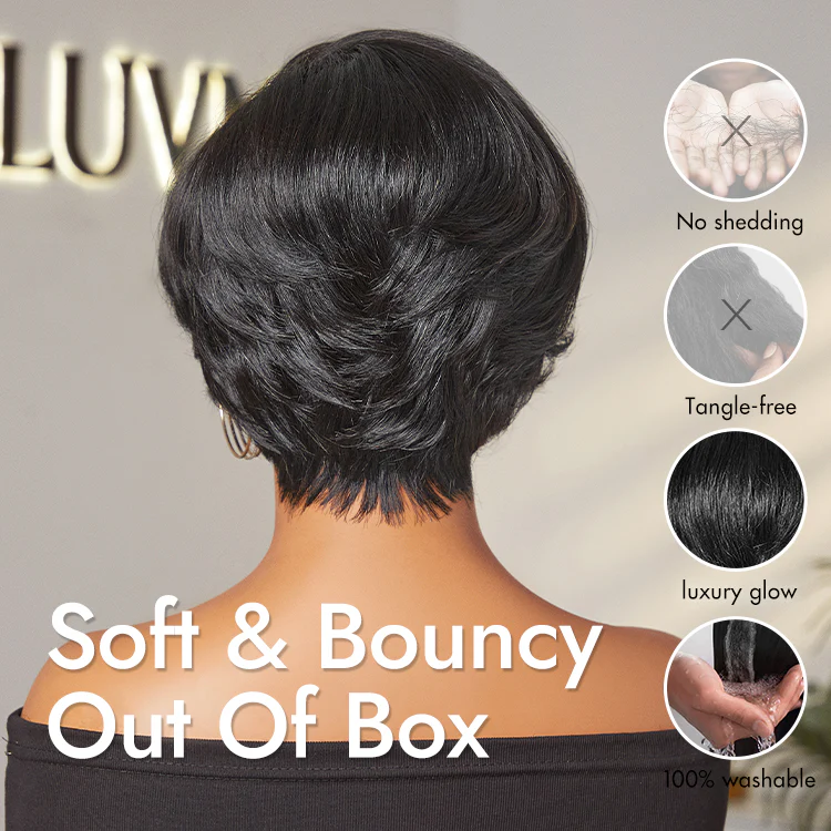 New Customers Only | Affordable Pixie Cut Minimalist HD Lace Glueless Wig Pre-Cut Lace - Image 9