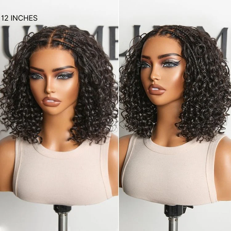 New Customers Only | Boho Braids Deep Curly Glueless 5x5 Closure Lace with Braided Top Human Hair Wig Pre-Cut Lace - Image 9