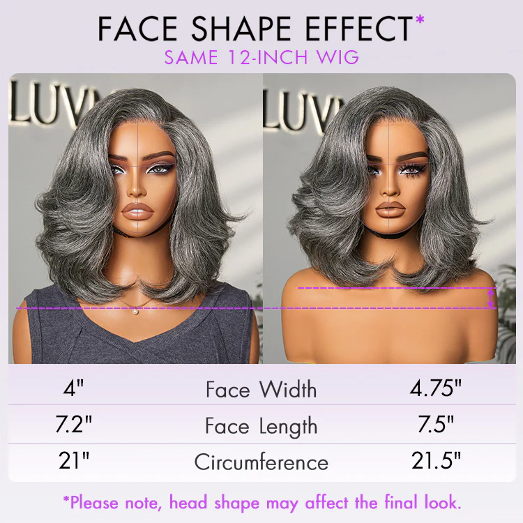 New Customers Only | Boss Vibe Salt & Pepper Layered Bob / Body Wave Glueless Pre-Cut Minimalist Lace Grey Wig - Image 15