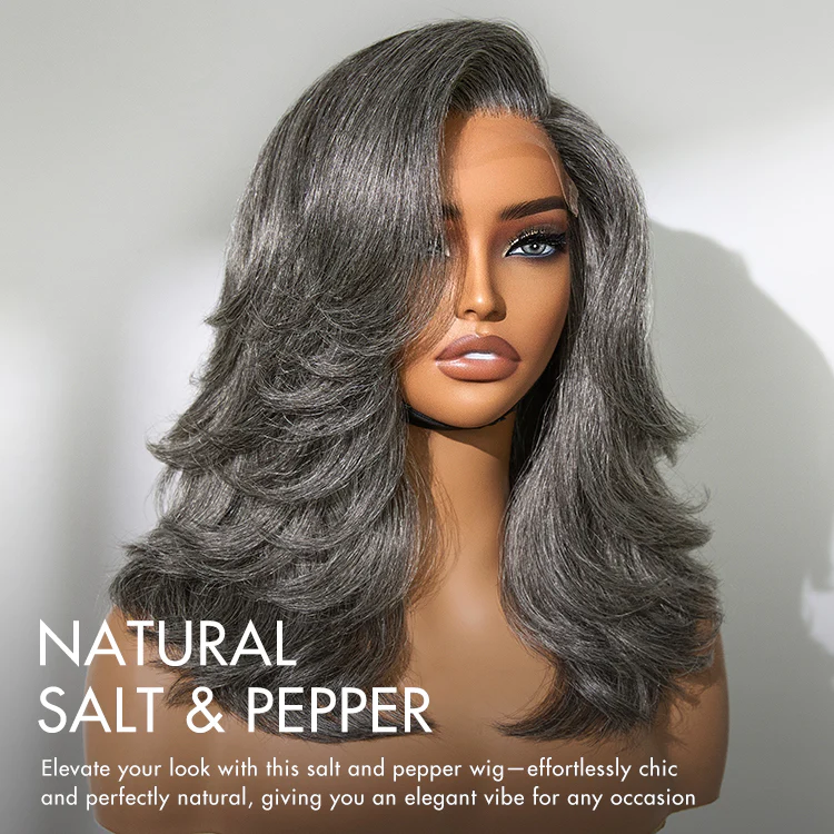 New Customers Only | Effortlessly Chic Layered Haircut Wavy Glueless HD Minimalist Lace Short Wig - Image 15