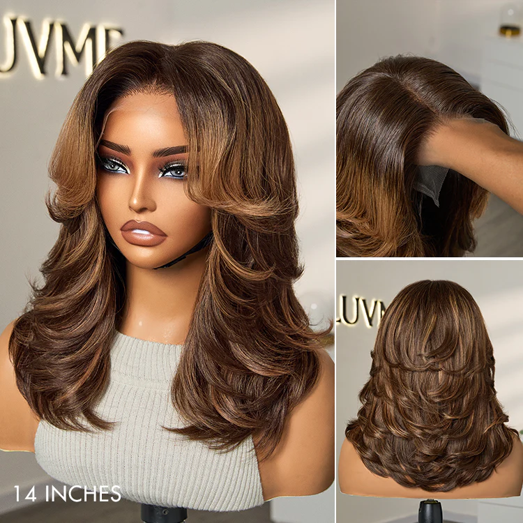 New Customers Only | Effortlessly Chic Layered Haircut Wavy Glueless HD Minimalist Lace Short Wig - Image 21
