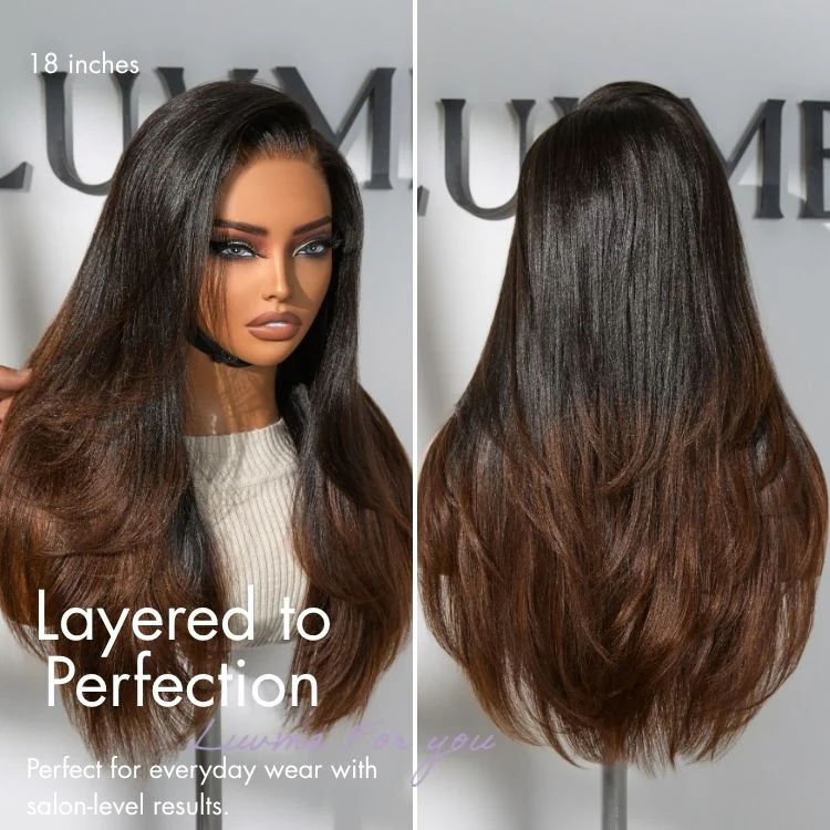New Customers Only | Luvme All-Day Comfort™ Wig Layered Light Yaki Straight Glueless 7x6 Closure HD Lace Human Hair Wig Pre-Cut Lace - Image 12