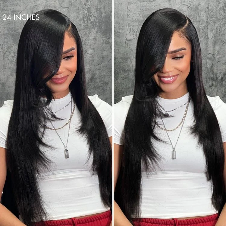 New Customers Only | Luvme All-Day Comfort™ Wig Layered Light Yaki Straight Glueless 7x6 Closure HD Lace Human Hair Wig Pre-Cut Lace - Image 3