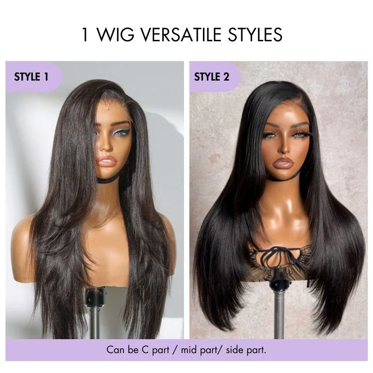 New Customers Only | Luvme All-Day Comfort™ Wig Layered Light Yaki Straight Glueless 7x6 Closure HD Lace Human Hair Wig Pre-Cut Lace - Image 6