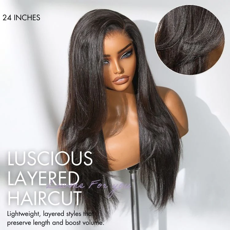 New Customers Only | Luvme All-Day Comfort™ Wig Layered Light Yaki Straight Glueless 7x6 Closure HD Lace Human Hair Wig Pre-Cut Lace - Image 7