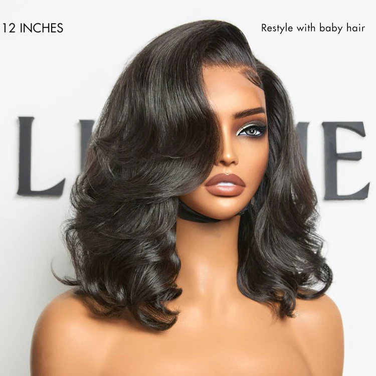 New Customers Only | PreMax Wigs - Honey Blonde Highlight / Natural Black / Ombre Blonde Bouncy Body Wave Glueless 13x4 Frontal Lace Human Hair Wig - Image 6