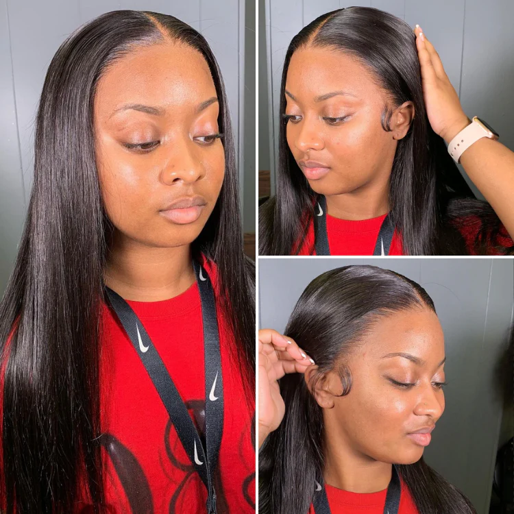 New Customers Only | PreMax Wigs | Super Natural Hairline Silky Straight Glueless 13x4 Frontal Lace Wig Human Hair Pre-Cut Lace - Image 5