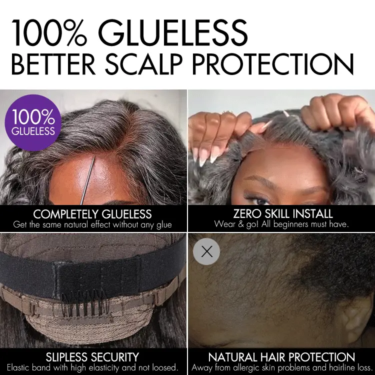 New Customers Only | Salt and Pepper Short Pixie Cut Wig Glueless Minimalist HD Lace Grey Wig Pre-Cut Lace - Image 9