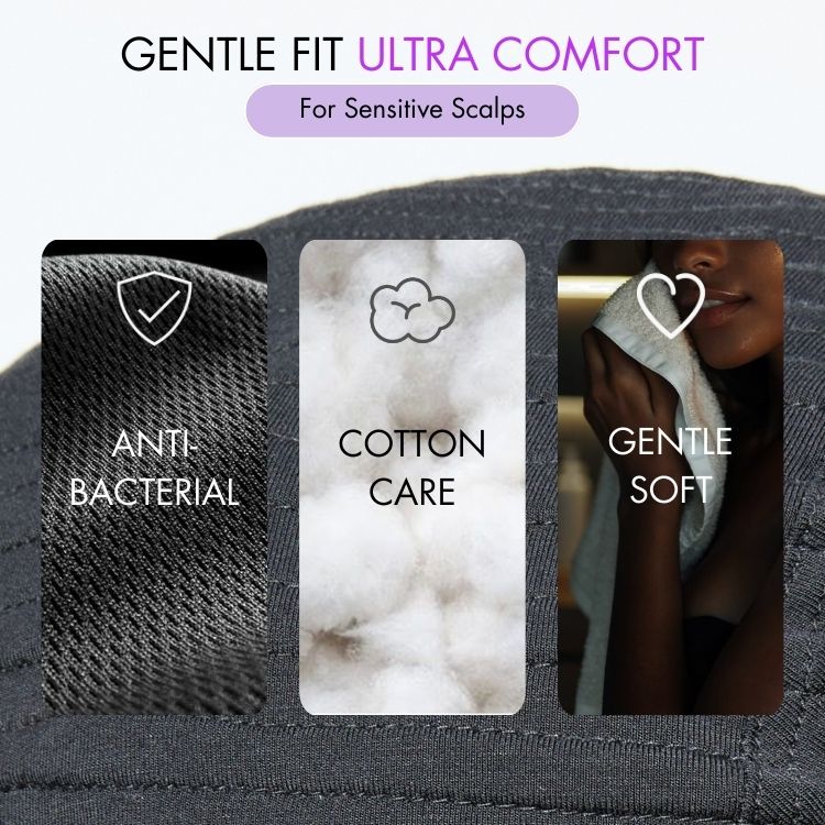 New Customers Only | Throw On & Go Salt & Pepper Short Pixie Cut Glueless Wig with Bangs 100% Human Hair Ultra Comfort Cotton Cap Hair Loss Friendly - Image 4