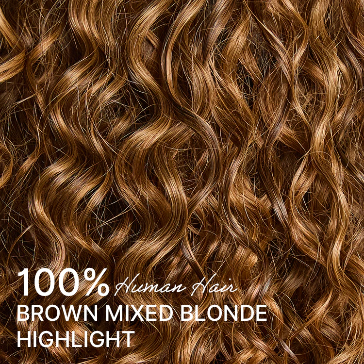 Readitress™ Ombre Brown Highlight Boho Braids Deep Curly Glueless 5x5 Closure Lace with Braided Top Human Hair Wig Pre-Cut Lace - Image 7