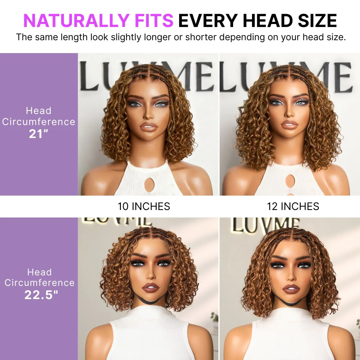 Readitress™ Ombre Brown Highlight Boho Braids Deep Curly Glueless 5x5 Closure Lace with Braided Top Human Hair Wig Pre-Cut Lace - Image 8