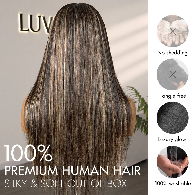 PreMax Wigs - Blonde Highlight Silky Straight 13x4 Frontal Lace Glueless Long Wig Pre-Cut Lace - Image 3