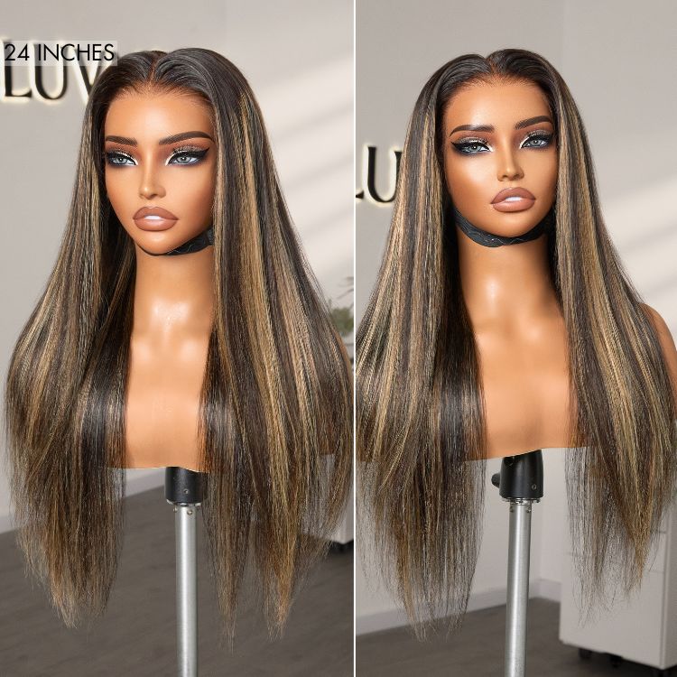 PreMax Wigs - Blonde Highlight Silky Straight 13x4 Frontal Lace Glueless Long Wig Pre-Cut Lace - Image 5