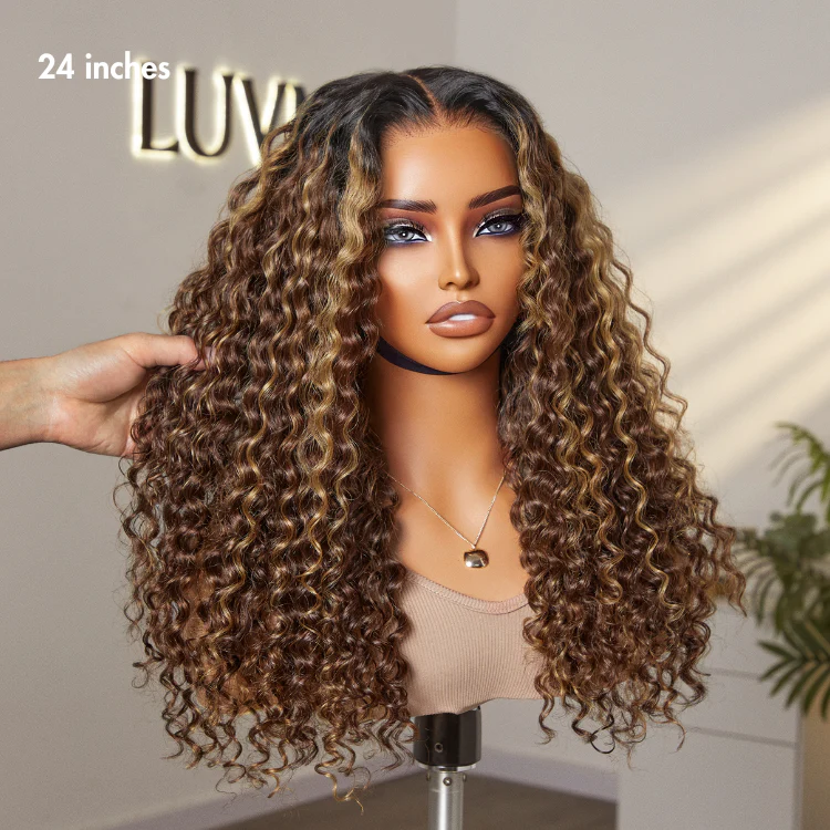 PreMax Wigs - Super Natural Hairline Deep Wave Ear-to-ear 13x6 Frontal HD Lace Long Curly Wig - Image 14