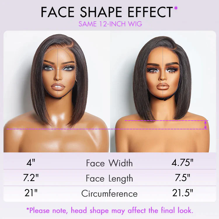 Put On & Go Blunt Cut Straight Bob Minimalist HD Lace Glueless C Part Wig - US Only - Image 13