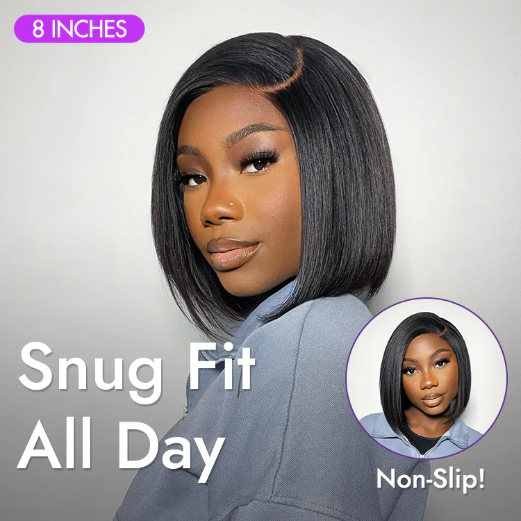 Put On & Go Blunt Cut Straight Bob Minimalist HD Lace Glueless C Part Wig - US Only - Image 6