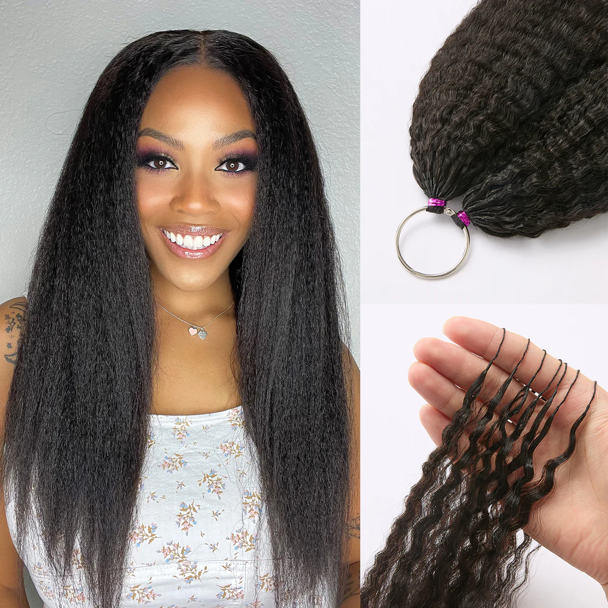 Readitress™ Pre-Separated Feather Crochet Human Hair Extensions Kinky Straight Protective Style with Free Gifts - US Only - Image 6